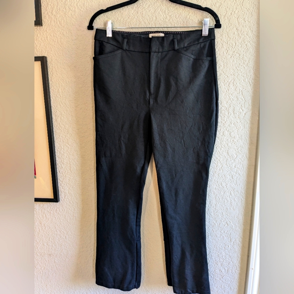 Anthropologie Essential Collection Stretch Trousers Straight Leg Size 8 Black